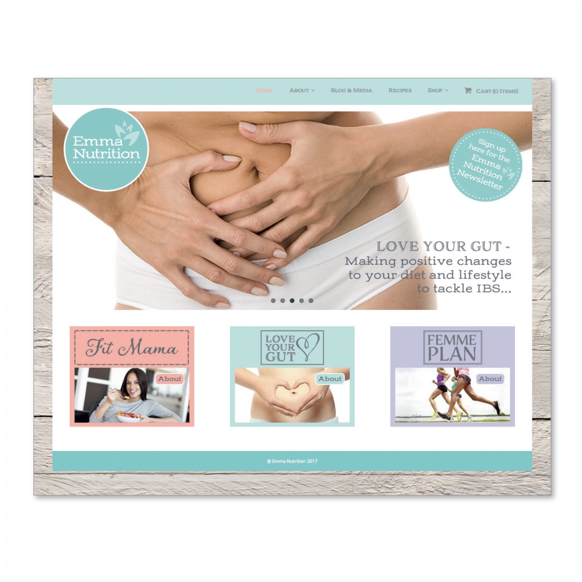 Concept, design and build website - Love Your Gut banner