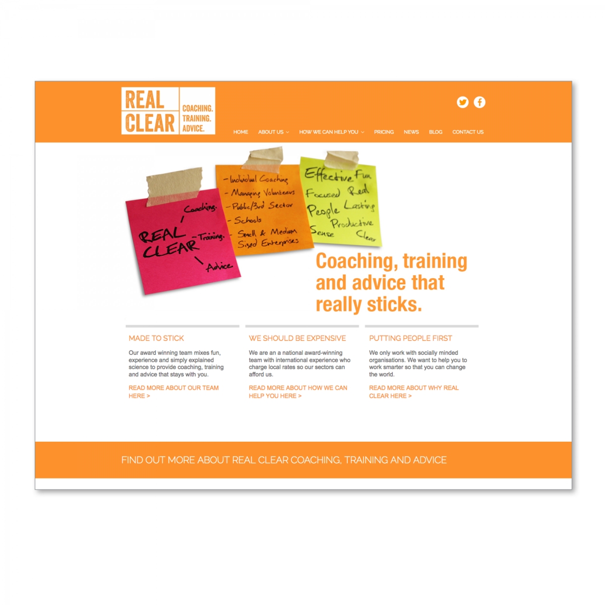 Concept, design and build of website – Advice that Sticks banner