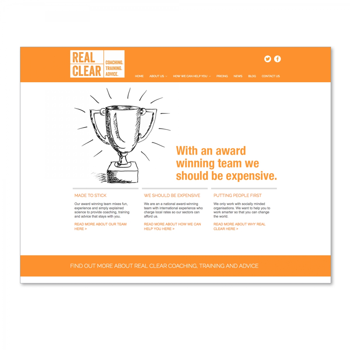 Concept, design and build of website – Award Winning banner