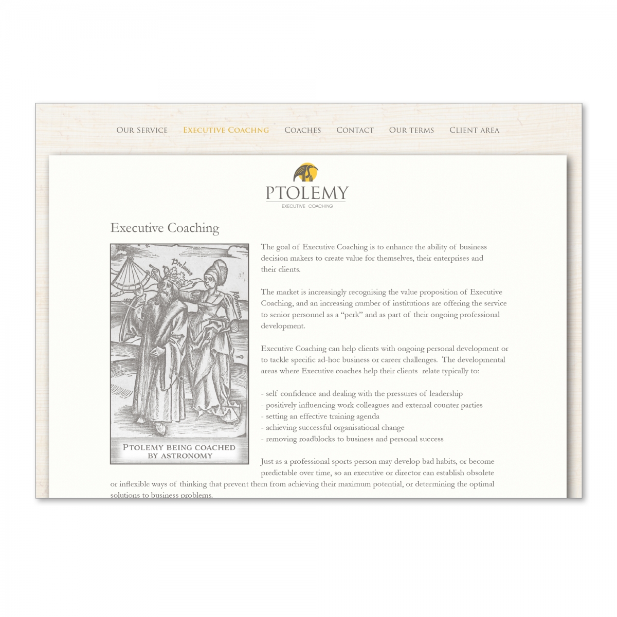 Design and build website - Executive Coaching page
