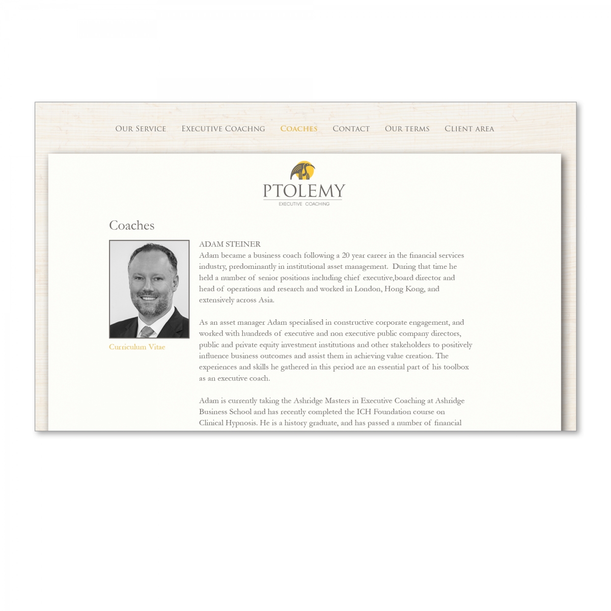 Design and build website - Coaches page