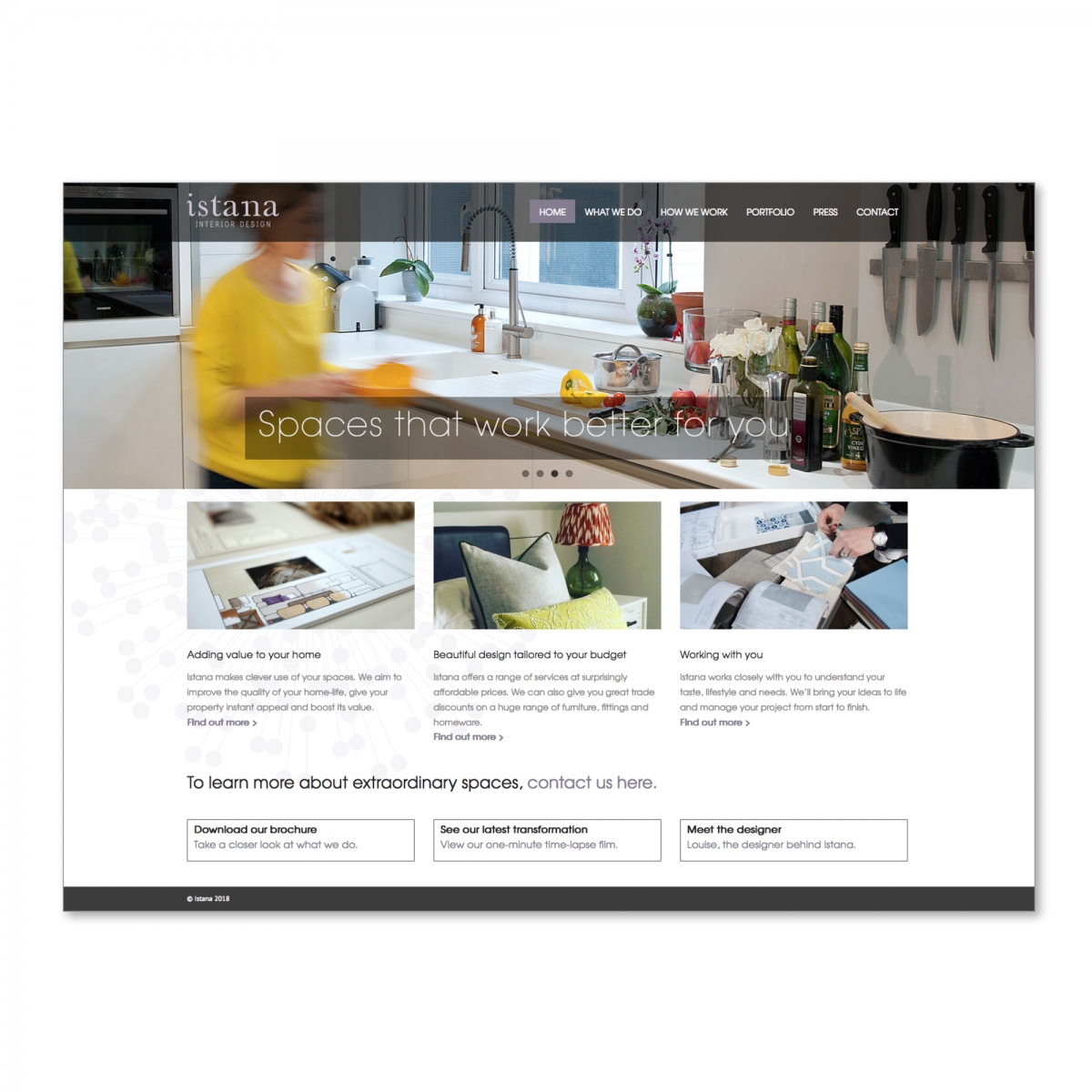 Concept, art direction of photography, design and build website - Better Spaces banner