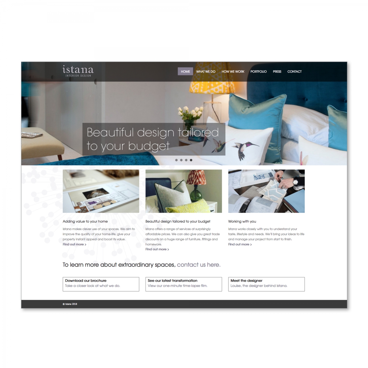 Concept, art direction of photography, design and build website - Beautiful Design banner