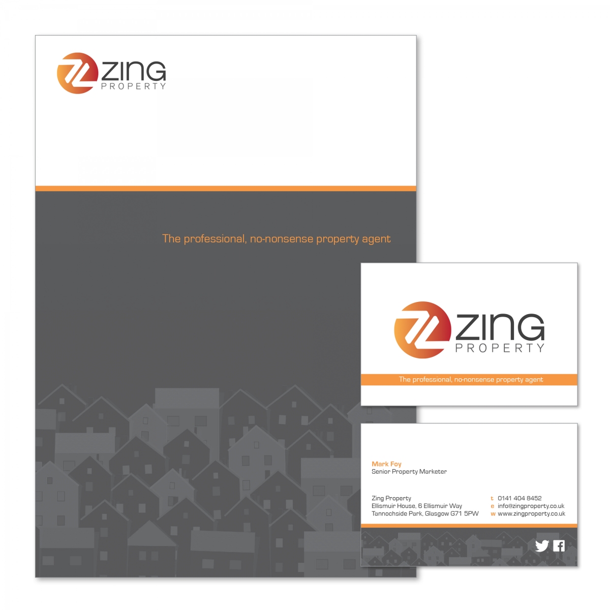 Property pack folder and double-sided businesscards