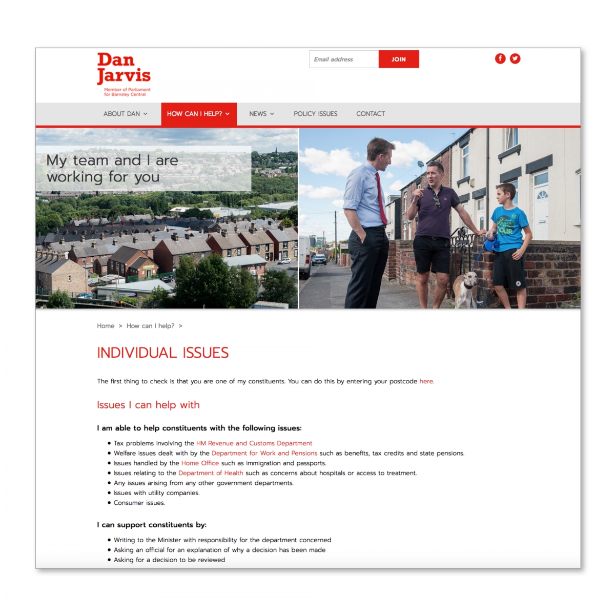 Design website - Working for You page