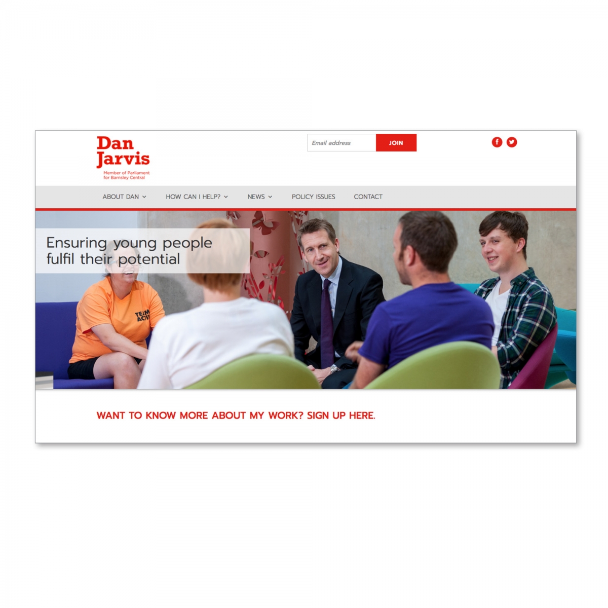Design website - Home page - Young People banner
