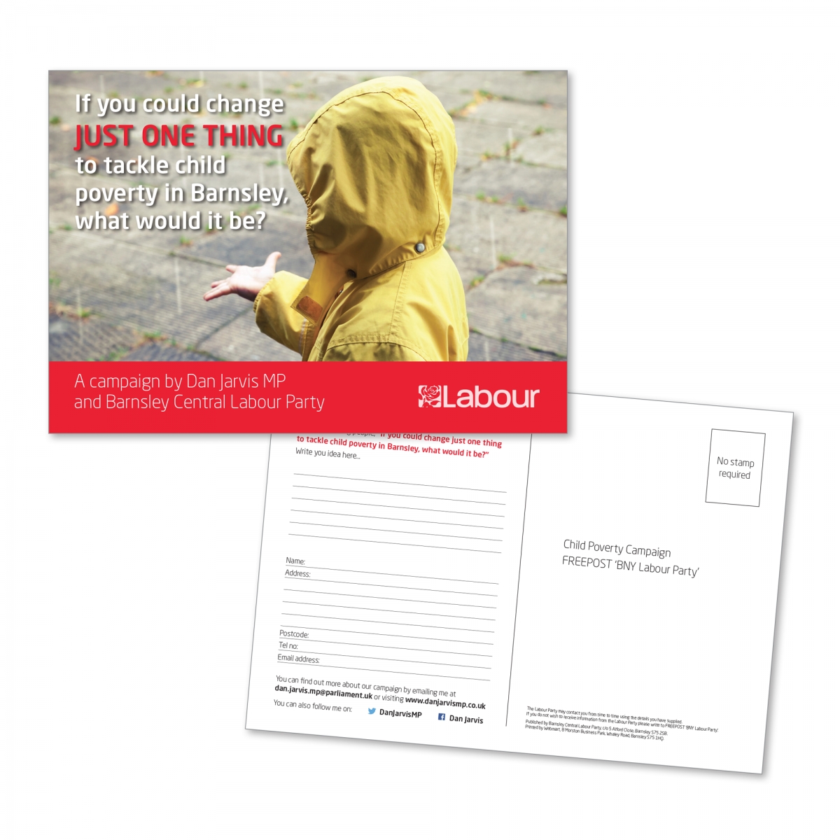 Child Poverty postcard