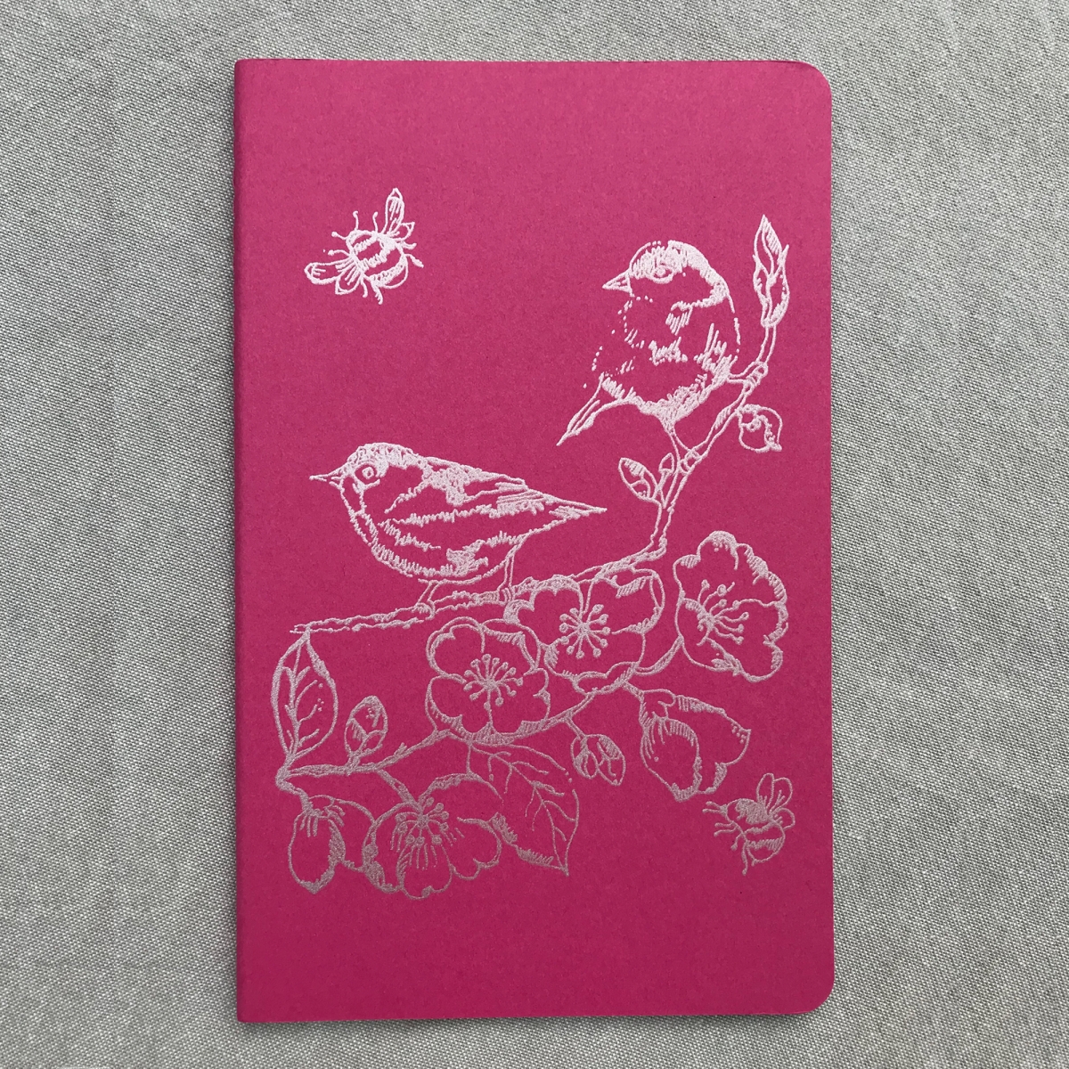 The Birds And The Bees Moleskine Journal Pink Silver