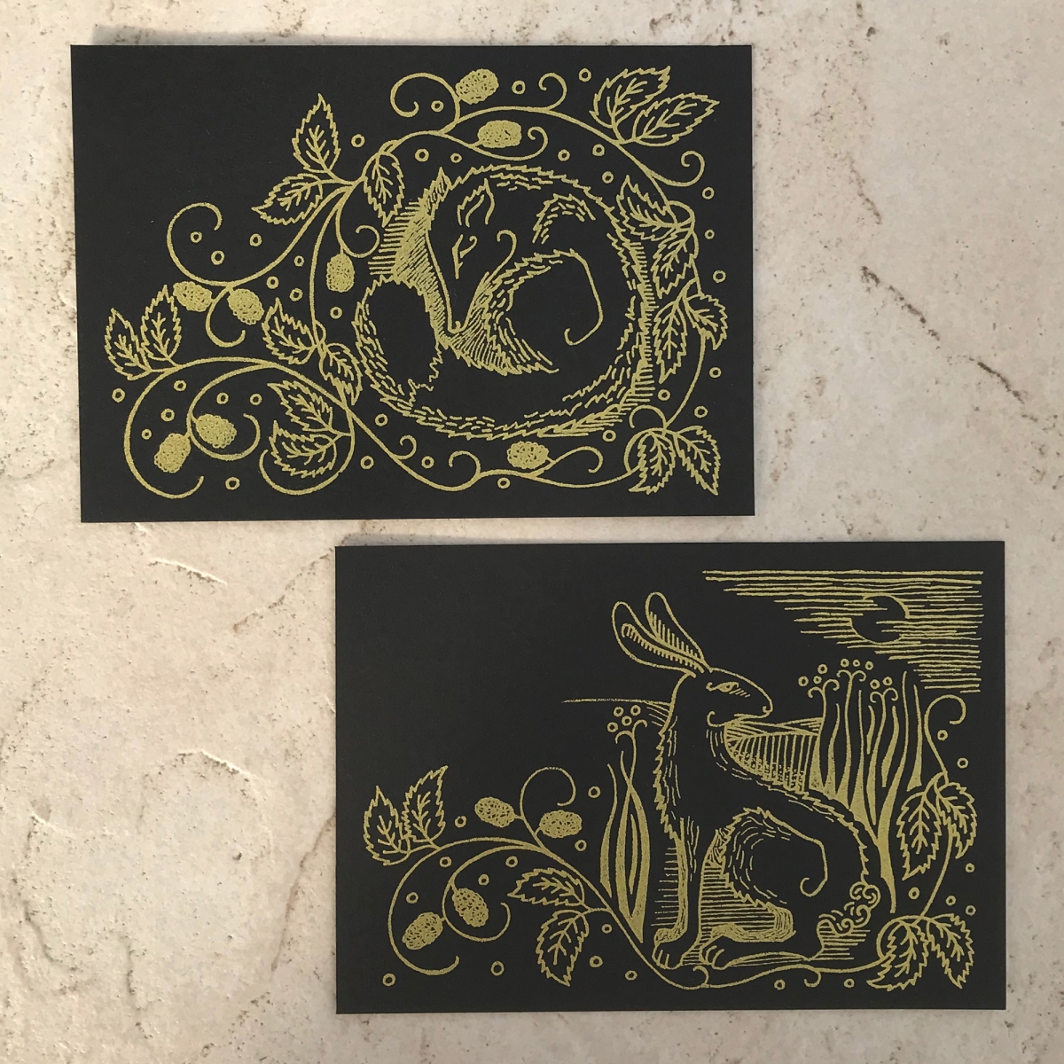 Notecards With Envelopes And Metallic Marker Black Gold