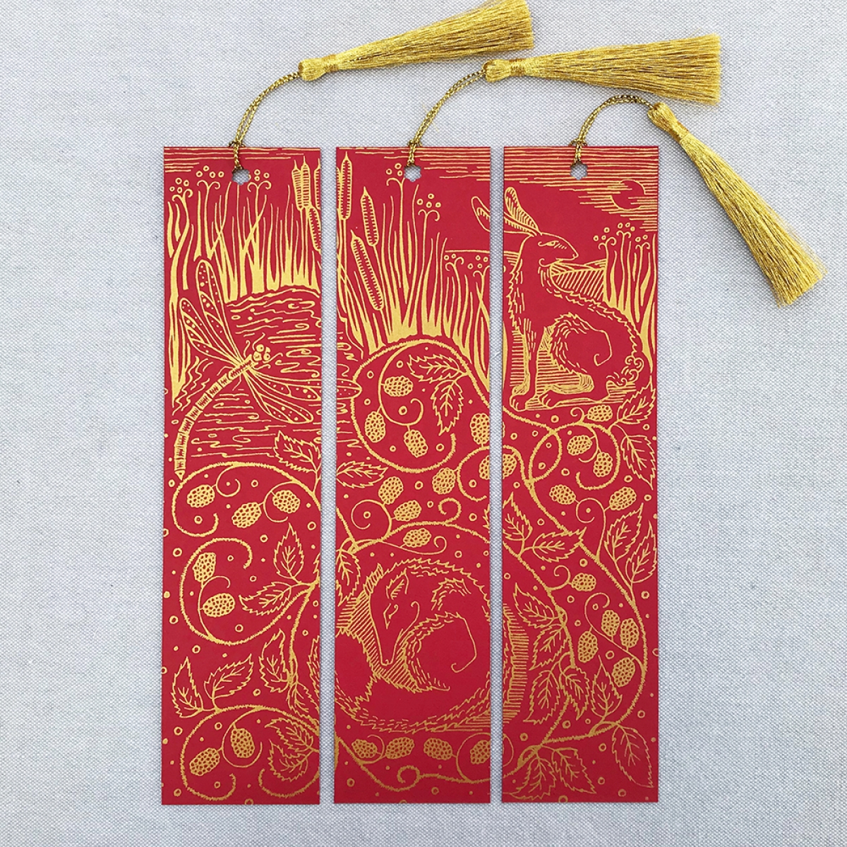 Triptych bookmarks by Rachel Jarvis