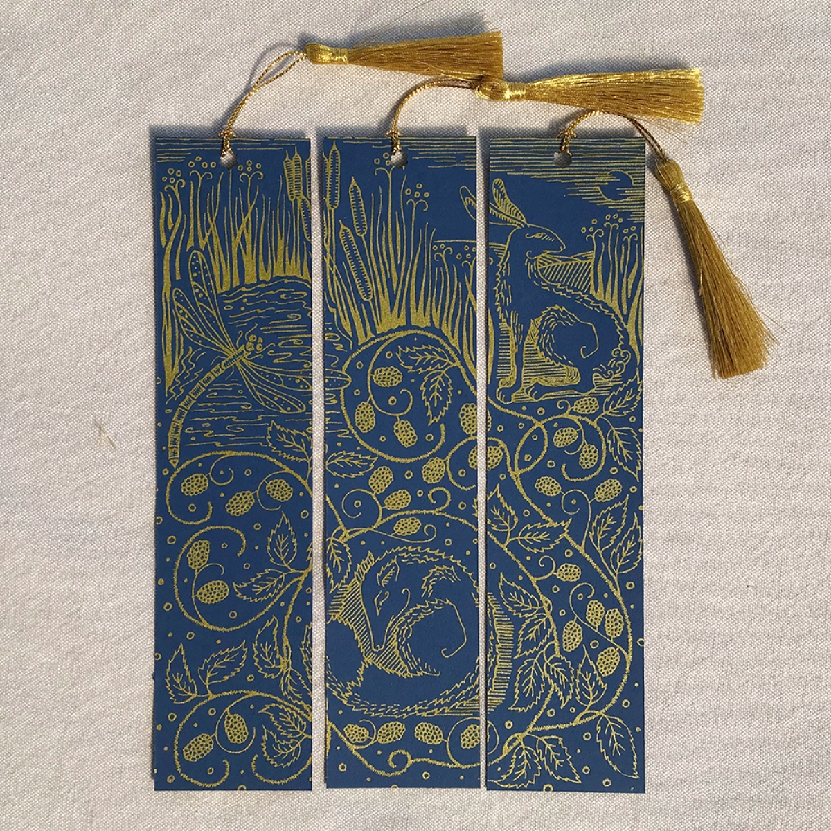 Triptych bookmarks by Rachel Jarvis