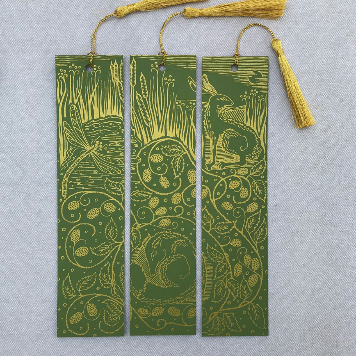 Triptych bookmarks by Rachel Jarvis