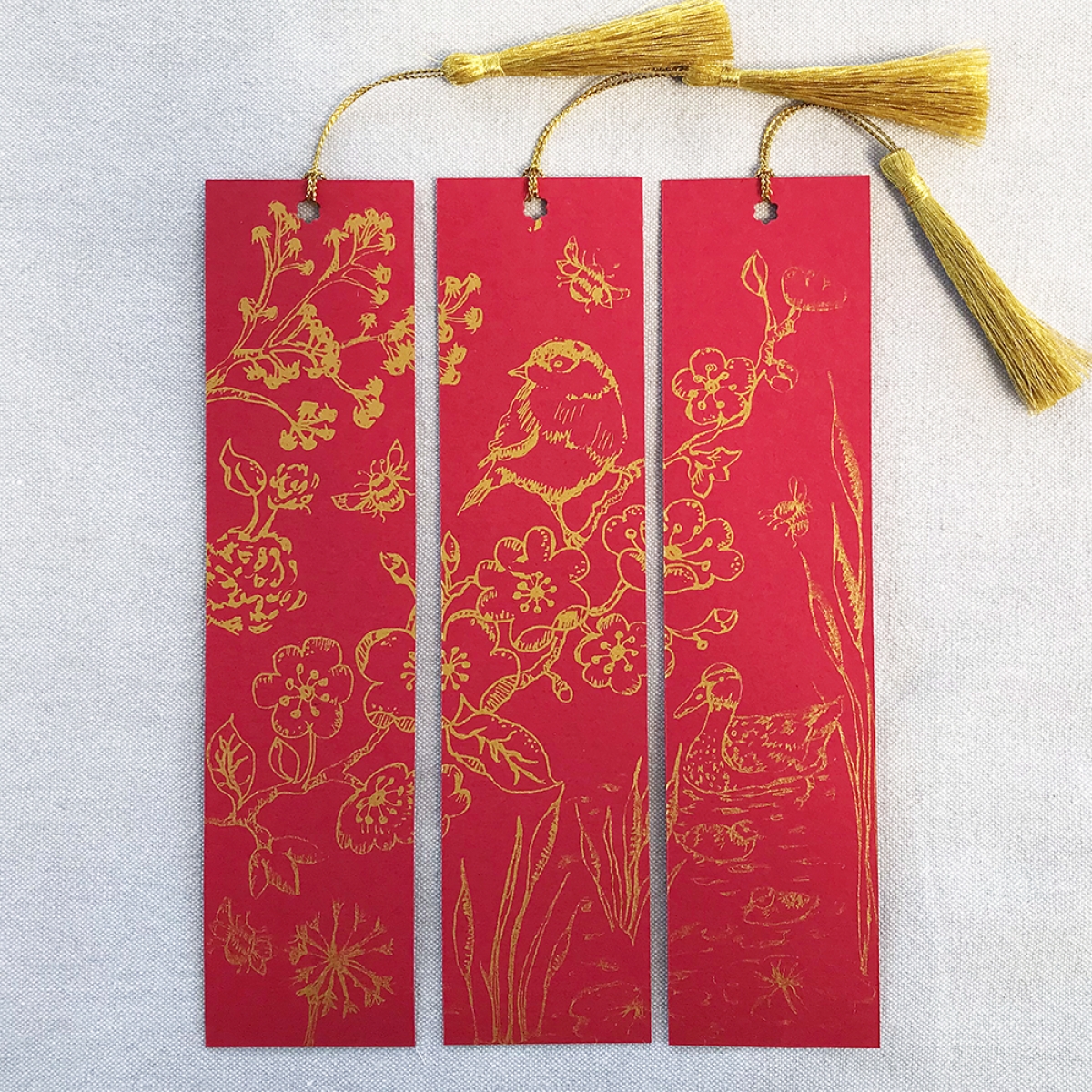 Triptych bookmarks by Linda Keelan