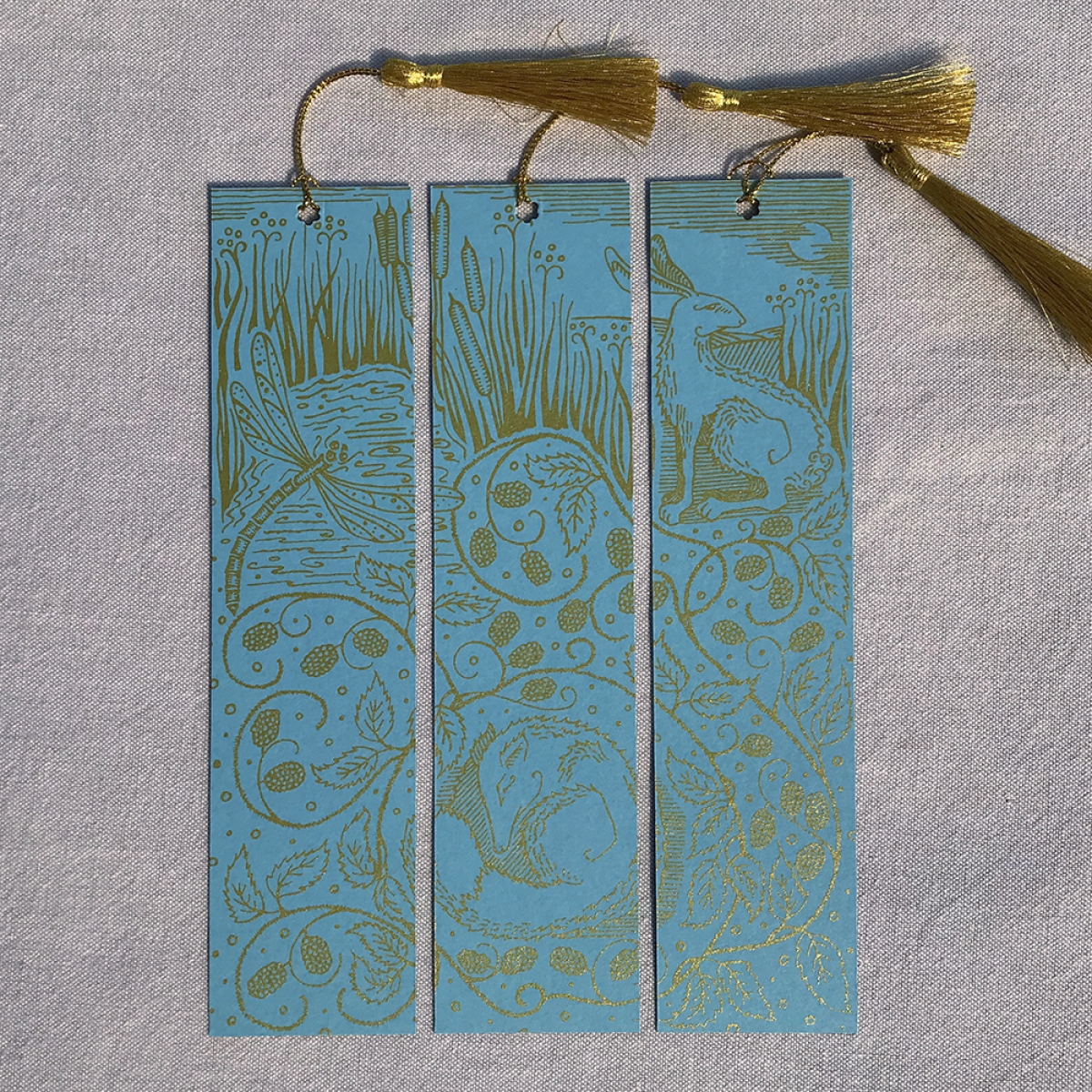 Triptych bookmarks by Rachel Jarvis