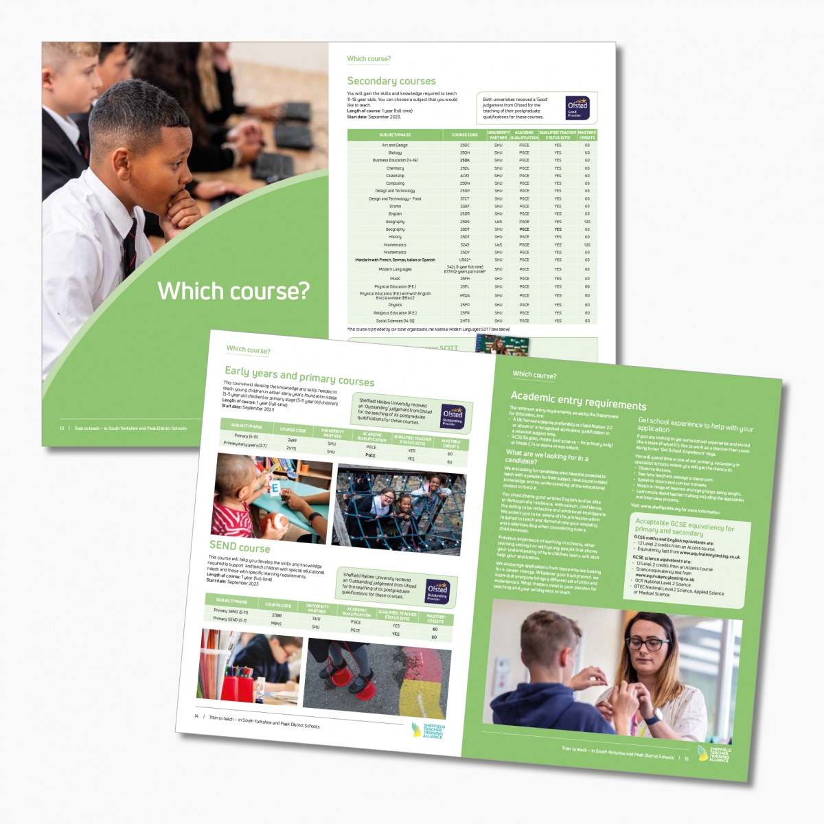 24 page 'Train to teach' brochure - spreads