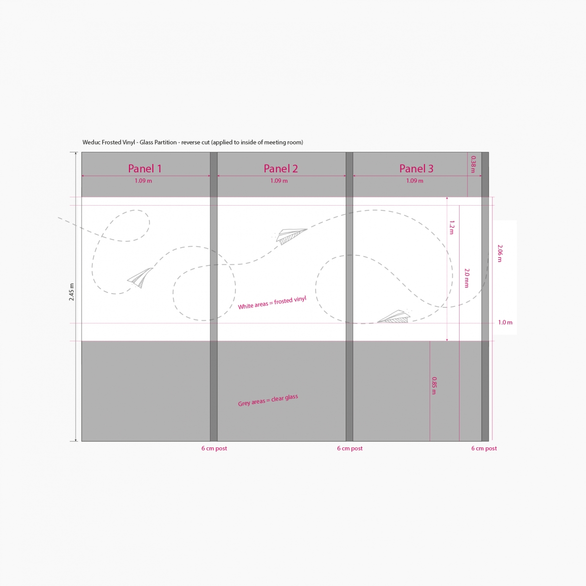 Weduc office - glass partition graphics