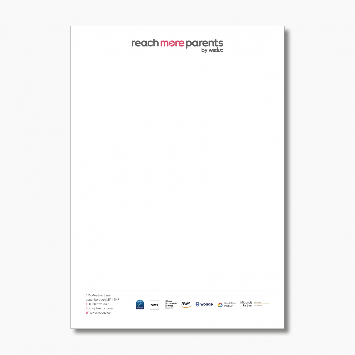 Reach More Parents letterhead