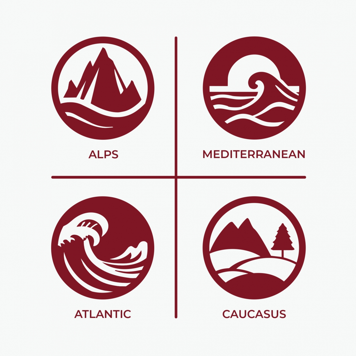 Wine region graphic devices