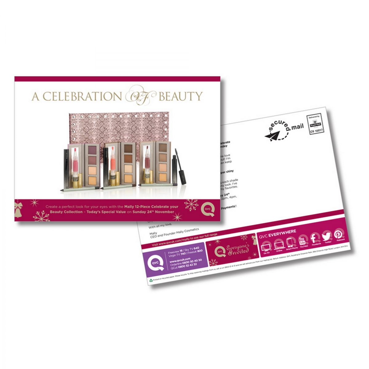 Christmas Beauty Collection A5 postcard